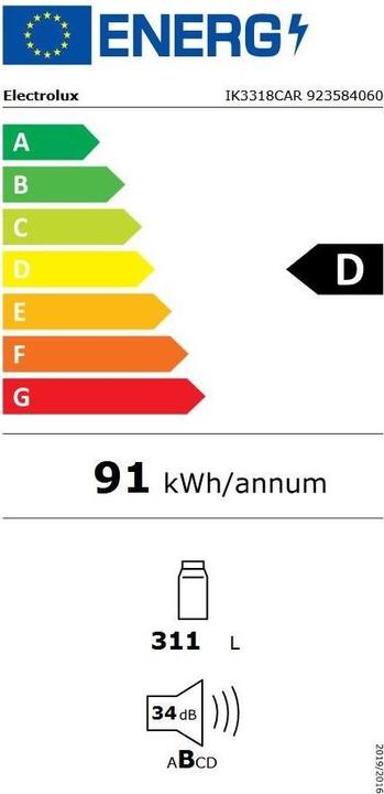 Etichetta energetica Electrolux IK3318CAR (259 l)