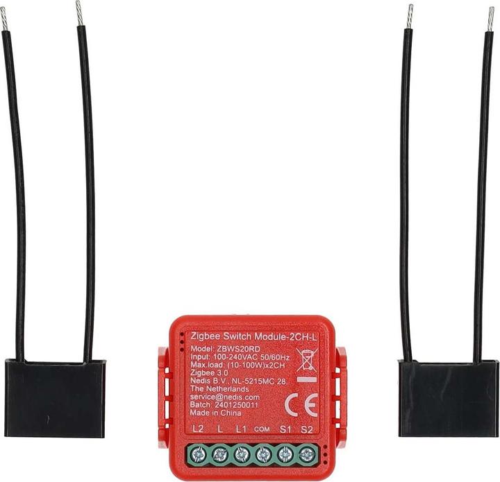 Actual product image Nedis SmartLife Power Switch | Zigbee 3.0 | 2x100 W | Terminal connection | App available for: Androi