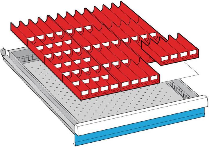 Image du produit Lista Kit de compartimentation pour dimensions de tiroirs 459 x 612 mm