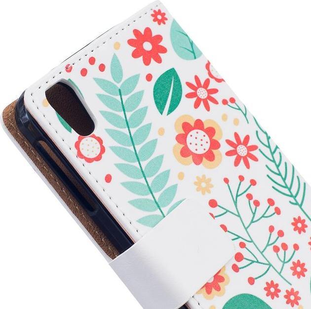 Produktbild MU Style Case aus Leder mit Blumen und Blätter (Blackberry DTEK50)