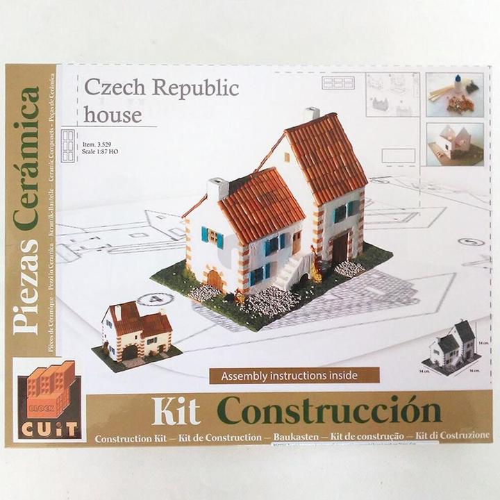 Immagine prodotto Block Cuit. Kit modello 3D in ceramica - Casa tipica della Repubblica Ceca (26 x 13 x 22 cm)