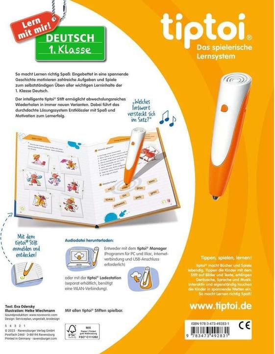 Produktbild tiptoi Lern mit mir. Deutsch 1. Klasse (Deutsch, Eva Odersky, Heike Wiechmann, 2023)
