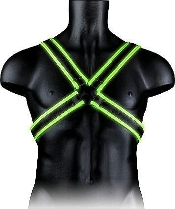 Actual product image Ouch! Cross Harness - Glow in the Dark