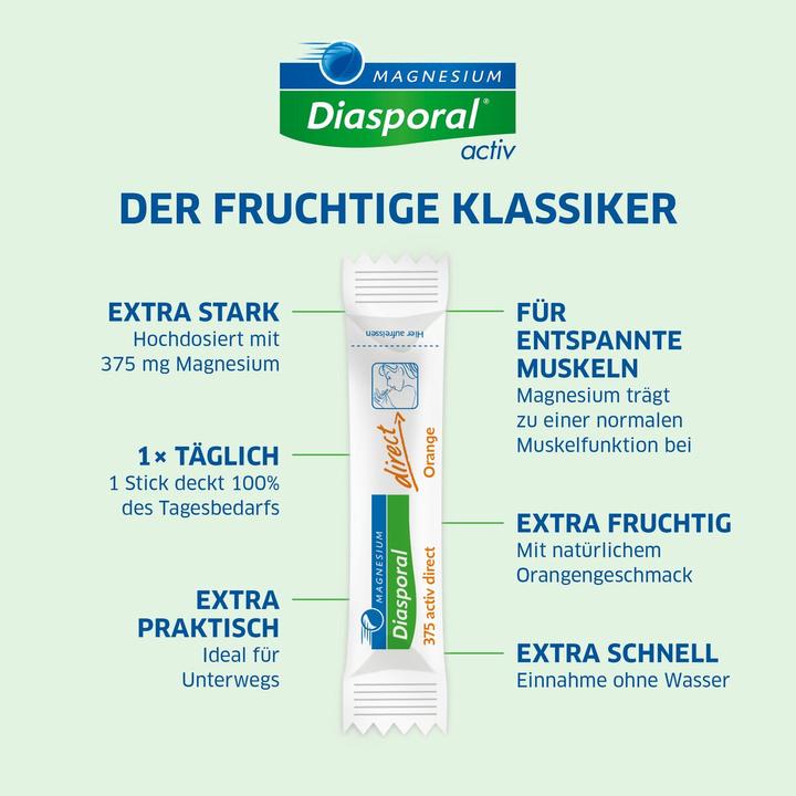 Produktbild magnesium diasporal 375 activ direct (20 Stück, Beutel, 64 g)