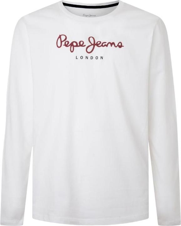 Pepe Jeans Herren Eggo Long T-Shirt, Weiss, L (L)