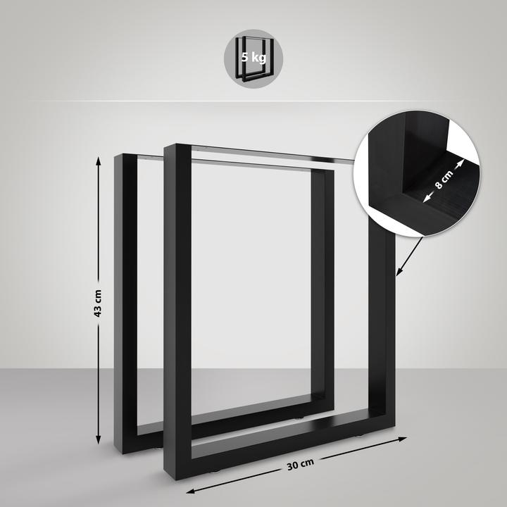 Actual product image CLP 2x Table legs Velden 80 cm stainless steel