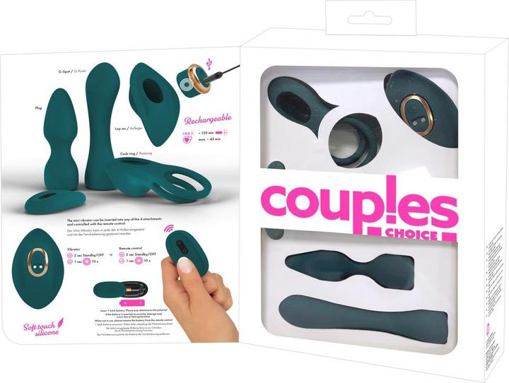 Produktbild Couples Choice RC Mini Vibrator with 4 Attachments