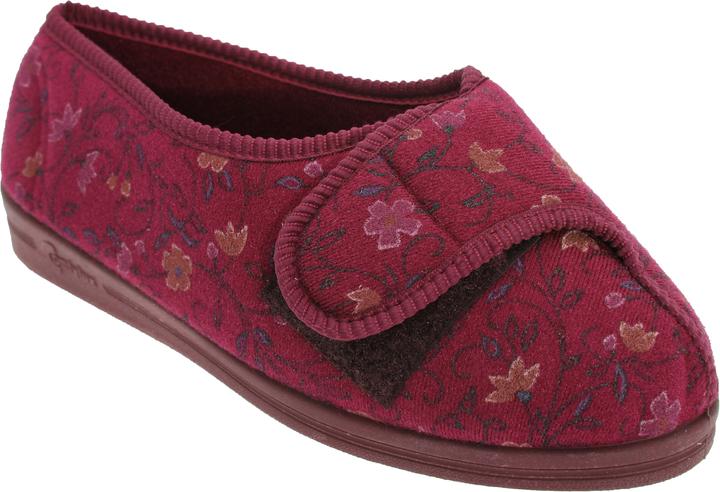 Produktbild Comfylux Davina Hausschuhe Mit Klettverschluss Und Blumenmuster Extra Weite Passform (39)