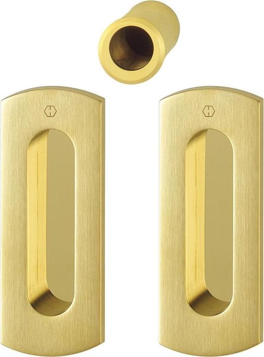 Actual product image Hoppe Sliding door cover set M463 - Rounded corners BL, SAT. polished brass (Door set)