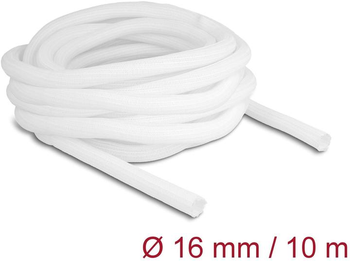 Produktbild Delock Geflechtschlauch selbstschliessend 10 m x 16 mm weiss (Kabelschlauch, 1000 cm)