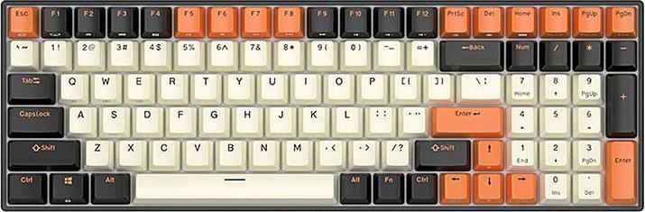 Actual product image Royal Kludge Mechanical keyboard RK100 RGB, brown switch (black-orange) (Eng. Int., Wireless)