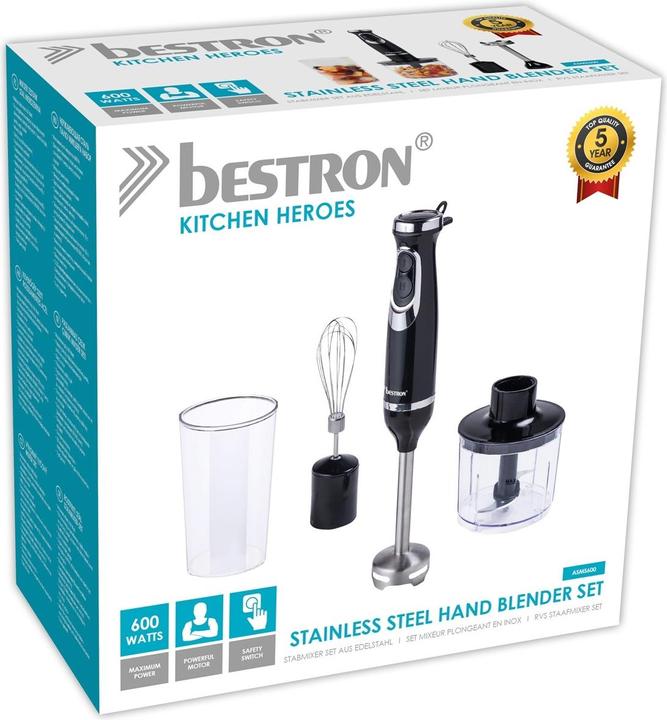 Image du produit Bestron Set mixeur plongeant en acier inoxydable