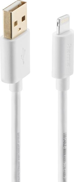 Produktbild Hama Ladekabel, USB-A - Lightning, 1,5 m, Weiss (1.50 m, USB 2.0)