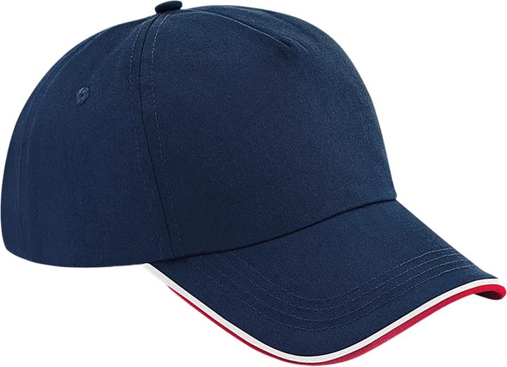 Produktbild Beechfield Authentic Paspel 5 Paneel Baseballkappe (One Size)