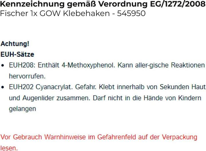 Productafbeelding Fischer Zelfklevende haak Inhoud: 1 stuks.