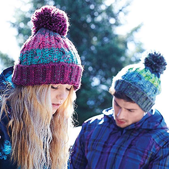 Actual product image Beechfield Corkscrew knitted hat with bobble (One size)