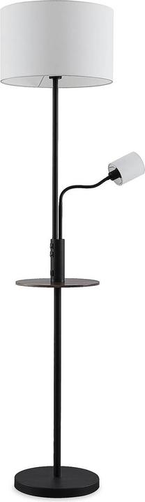 Immagine prodotto Lindby Lampada da terra Aovan con ripiano e USB, nera (E27, E14)