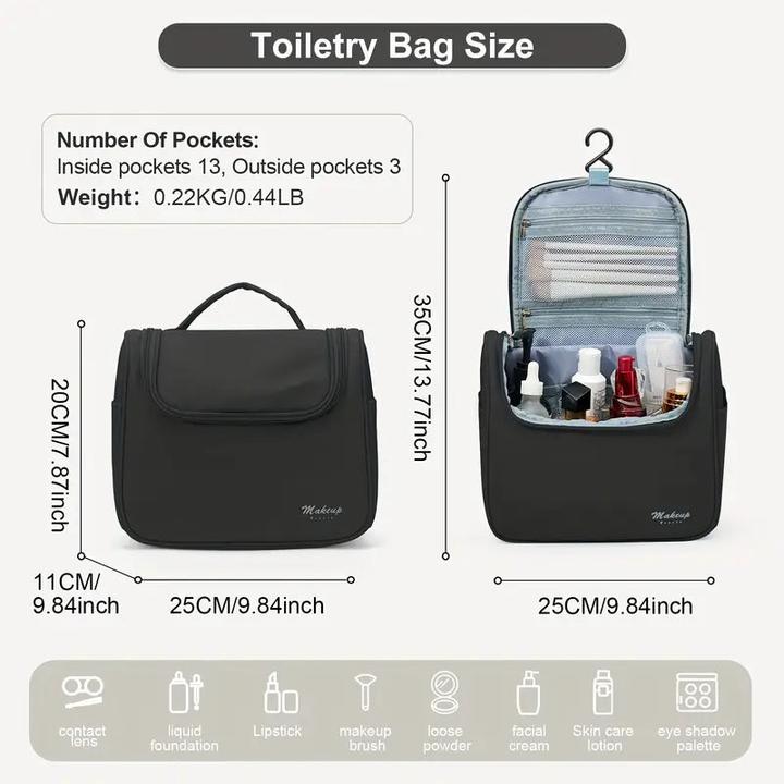 Image du produit Only-Bags.Store Casual Style grosse Kapazität Kosmetikkoffer, Nylon Kulturtasche mit mehreren Taschen, langlebig (9.80 l)