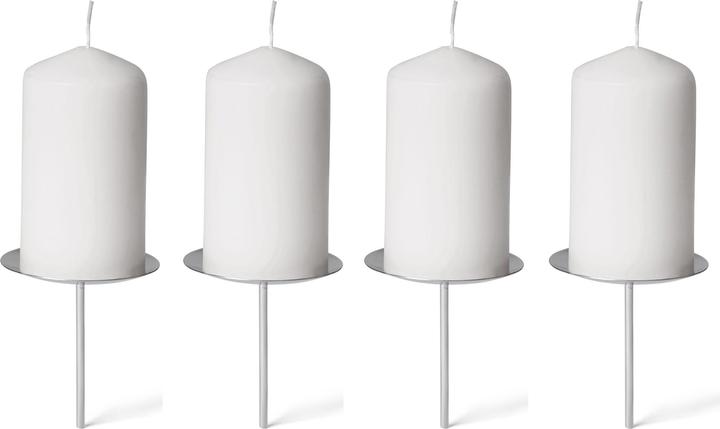 Actual product image Novaliv 12x Candle Pick Spike 10cm SILVER Advent Wreath Advent Candle Holder Candle Plate for Sticking (10 x 10 x 10 cm)