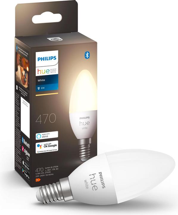 Actual product image Philips Hue White BT (E14, 5.50 W, 470 lm, 1 x, F)