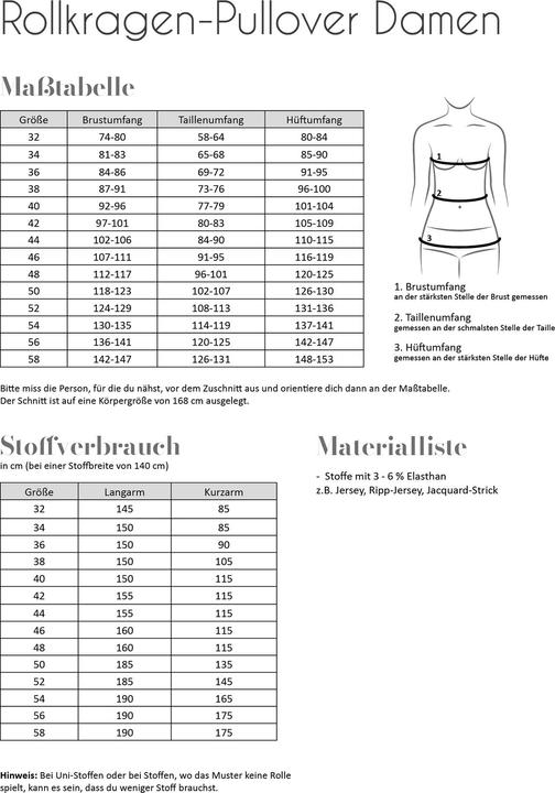 Image du produit Fadenkäfer Patron Pull à col roulé