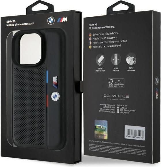 Immagine prodotto BMW BMHCP16X23PUPVK Custodia rigida per iPhone 16 Pro Max 6,9" in pelle/nero M Linea di dettaglio (Apple iPhone 16 Pro Max)