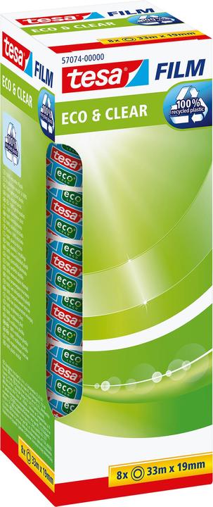 tesa Rotolo di ricambio di pellicola eco e trasparente (19 mm)