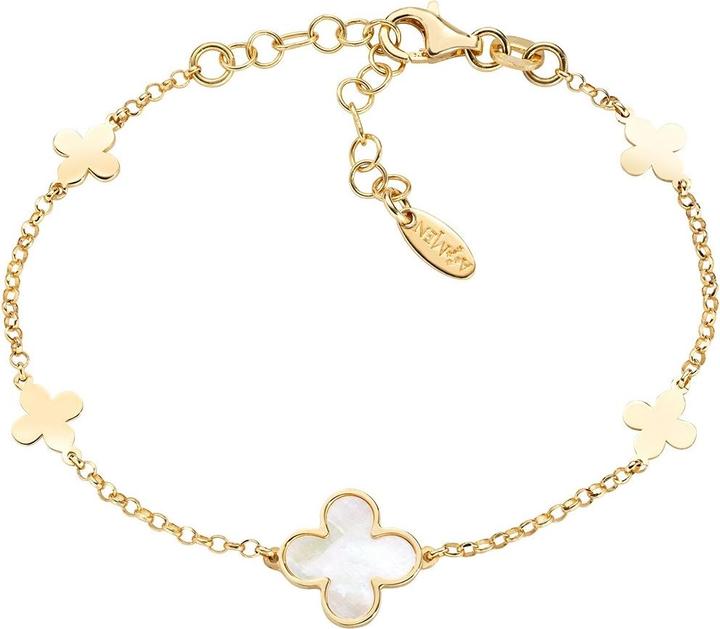 Amen Mother of Pearl Flowers Armband (19 cm, Silber 925)