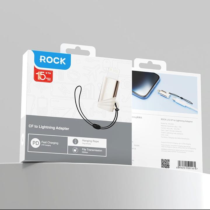 Actual product image Rock - RCL0021 Adapter USB Typ-C Female zu Lightning Adapter männlich, Gold (USB Type C, Lightning)