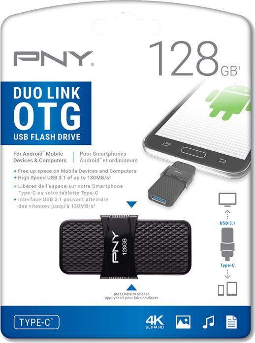 Actual product image PNY DUAL-LINK OTG TYPE C 128GB (128 GB, USB 3.1, USB-A)