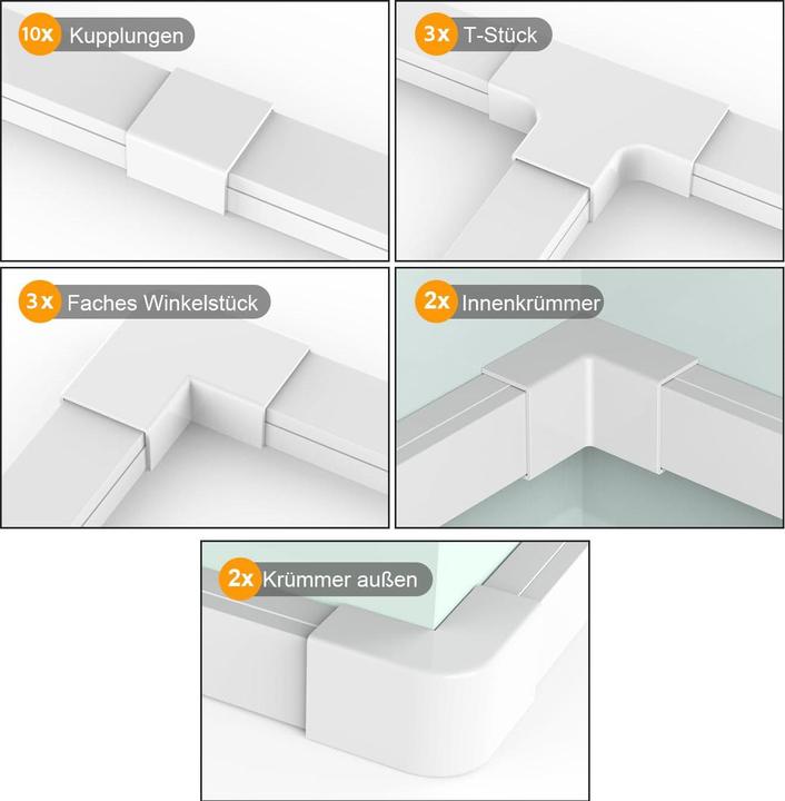 Image du produit Novidarte Kit de chemins de câbles en plastique (Conduit)