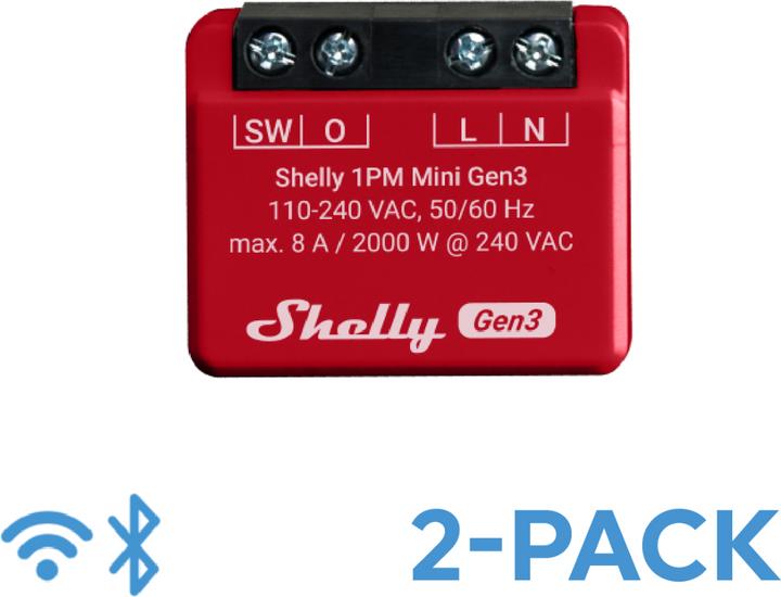 Produktbild Shelly 1PM Mini Gen3 x2 (Schaltaktor)