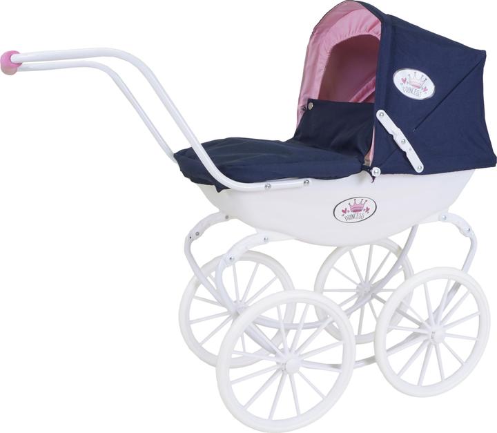 Knorrtoys Puppenwagen Classic pram - navy blue/rose/princess