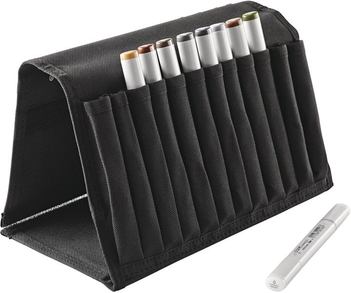 Actual product image Copic Sketch Wallet Camouflage Set, 9 pieces (E44, N6, 0 Colourless Blender, W7, E27, YG99, C7, E55, 9 x)