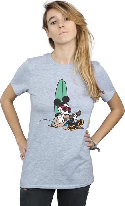 Actual product image Disney Womens/Ladies Mickey Mouse Surf And Chill Cotton Boyfriend T-Shirt (XXL)
