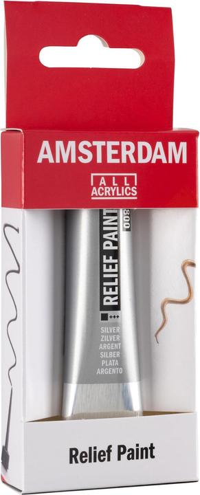 Produktbild Amsterdam Acrylfarbe Reliefpaint 800 (Silber, 20 ml)