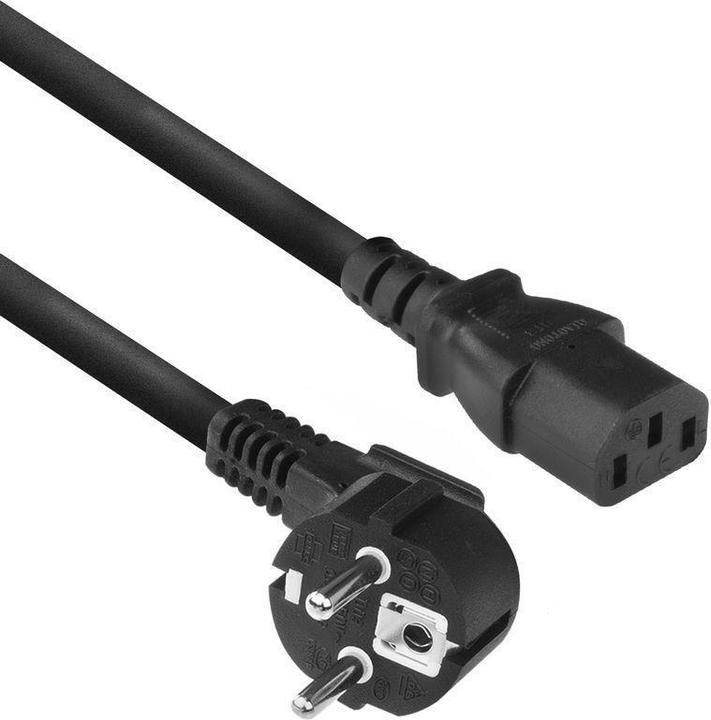 Produktbild Powercord mains connector CEE 7/7 male (angled) - C13 black 2 m (2 m)