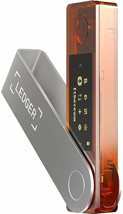 Actual product image Ledger Nano X - Orange (Litecoin, Dash, Bitcoin, Dogecoin, Ethereum Classic)