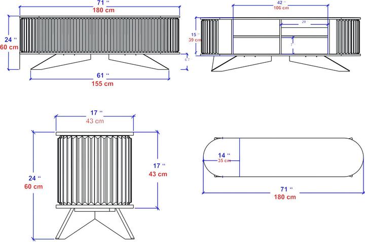 Immagine prodotto Kalune Design Oscar (180 x 43 x 60 cm)