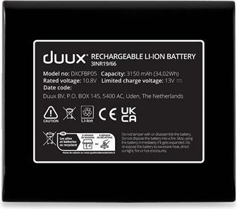 Nährwerte und Zutaten Duux Dock + Battery pack 10.8 V for Whisper Flex | DXCFBP05 | Black