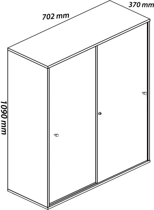 Actual product image VCM Office cabinet sliding doors Lona 3gang (70 x 37 x 111 cm)