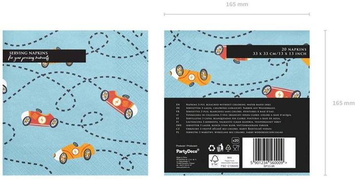 Actual product image Partydeco Paper napkins (12 x, 33 x 33 cm)