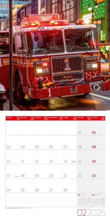 Actual product image Fire brigade calendar 2025 - 30x30 (30 x 30 cm, Hardcover, German)