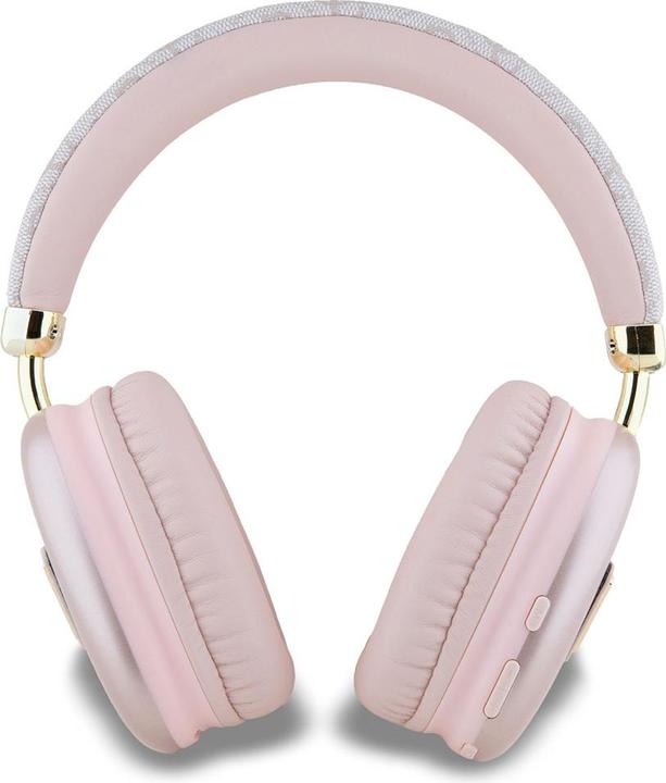 Immagine prodotto Guess Cuffia stereo Bluetooth in pelle PU 4G Triangolo Logo Rosa (32 h, Senza fili)