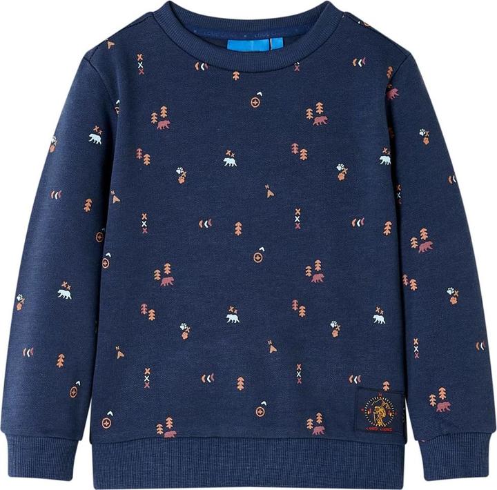 VidaXL Kinder-Sweatshirt Marineblau Melange 140,Material: 92 (140)
