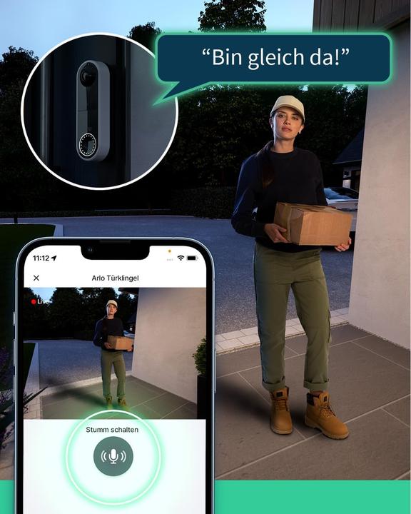Produktbild Arlo Kabellose Essential Video-Türklingel, weiss (Kabellos)