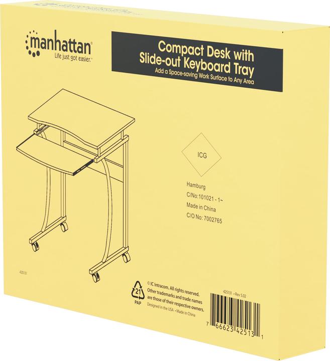 Produktbild Manhattan Kompakter Schreibtisch mit ausziehbarer Tastaturablage