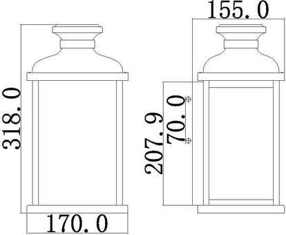 Immagine prodotto Elstead Lighting Applique da esterno Pediment E14 doppia 32cm rame scuro invecchiato IP44 (E14)