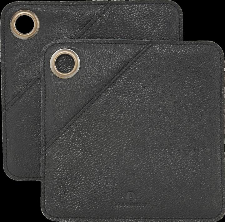 House Doctor Topflappen, Square, Schwarz (Leder)