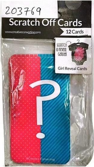 Produktbild Creative Party Neuartige Rubbelkarte Gender Reveal 12erPack Karton (12 Stk.)